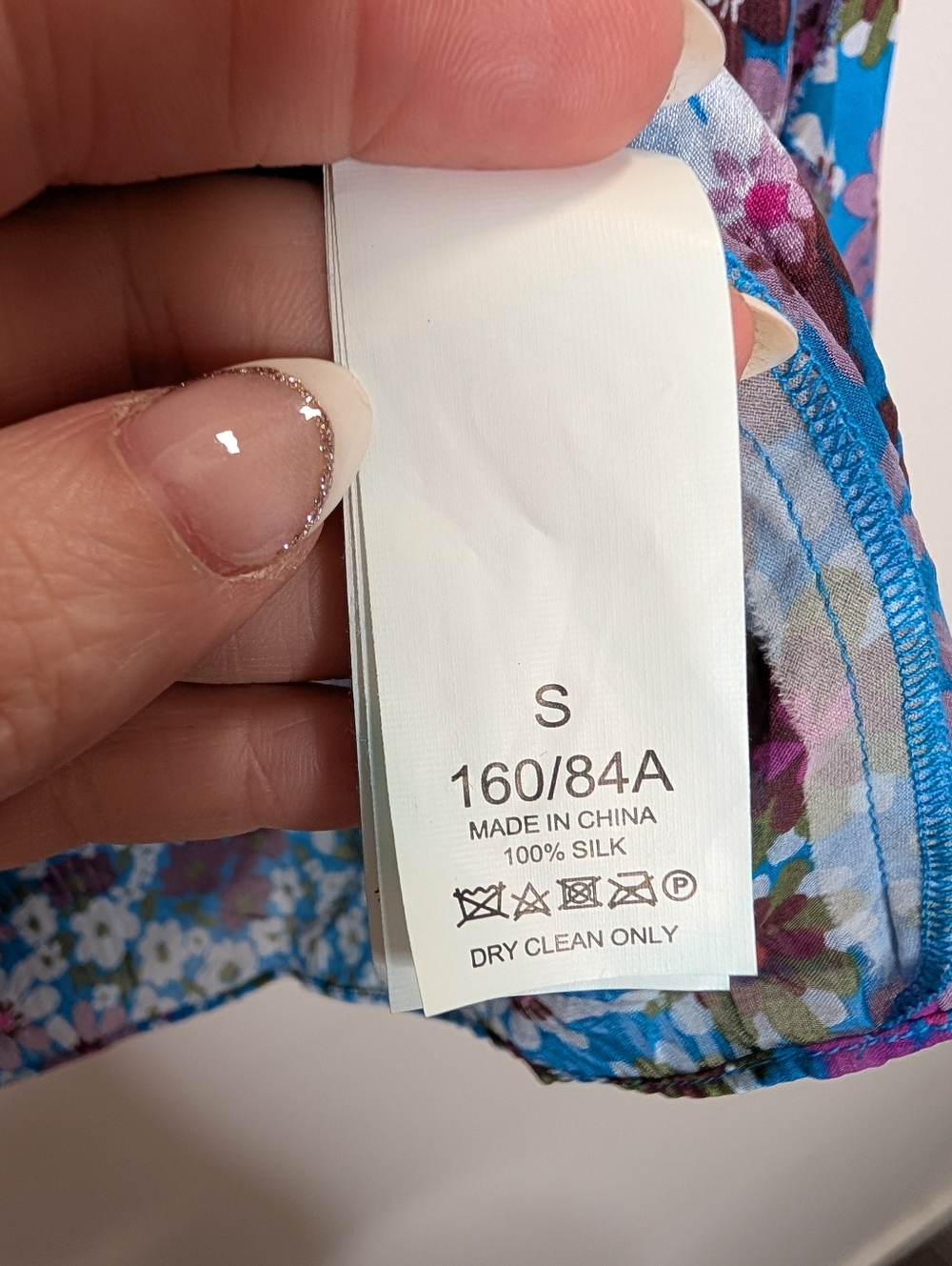 Kate Spade Pacific Petals Silk Floral Blouse Blue Sheer Ruffle Sleeve Top Small - Picture 5 of 8